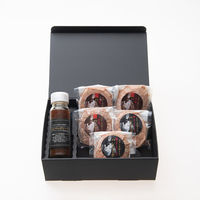 ギフトカード　御中元熨斗　ステーキ屋さんの極上＆特選牛生ハンバーグ 桔梗-Kikyo-(ハンバーグ2種計5個ソース付き)　二重封筒（直送品）