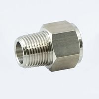 エスコ R 1/4”x G 1/4” 中間ニップルソケット(ステンレス製) EA141AY-272 1セット(5個)（直送品）