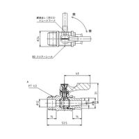 エスコ R 1/2”x12.0mm ミニボールバルブ(ドレン用) EA425BD-410 1セット(5個)（直送品）