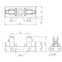 エスコ 125V/ 5A[5.2x20mm] ヒューズホルダー(横型連結) EA940DL-72 1セット(40個)（直送品）