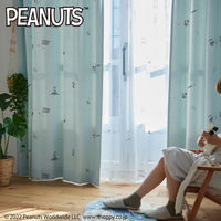 スミノエ PEANUTS セミオーダー カーテン ベストフォーメーション 1600×2100mm ブルー １セット(2枚入)（直送品）