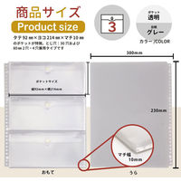 ライオン事務器 ポッケde整理 A4 マチ付 30穴 NP-3M 14733 1個(2枚)