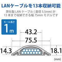 エレコム 床用モール （長サ1m・グレー） LD-GA1507/LG 1個