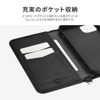 MSソリューションズ iPhone 14 Plus 本革風フラップケース ブラック ハンドストラップ LN-IA22BHPBK 1個