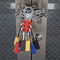 エスコ 38mm 南京錠(ロックアウト用/橙) EA983TB-35 1セット(4個)（直送品）