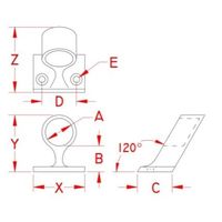 エスコ 25mm パイプ用ブラケット(ステンレス製/止め) EA951EW-161 1セット(3個)（直送品）