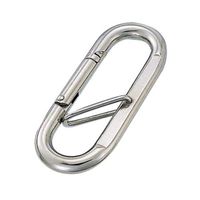 エスコ 74x20x8.0mm 抜け止付カラビナ(ステンレス製) EA638JK-3 1セット(4個)（直送品）