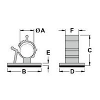 エスコ 22.2ー25.4mm 自在ケーブルクランプ(100個) EA947FA-25 1袋(100個)（直送品）