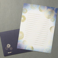 包む レターセット 水彩 花火 TL083 1セット(3冊)（直送品）