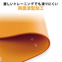 ヨガマット トレーニングマット 厚さ10mm 防音対策 183×61×1cm オレンジ HCFWYMW10DR エレコム 1個（直送品）