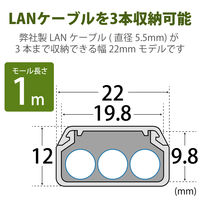 エレコム フラットモール(木目調)2 LD-GAF2/WD 1個