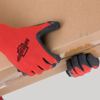 【天然ゴム背抜き手袋】 川西工業 マッドグリップ レッド L #2635L 1双