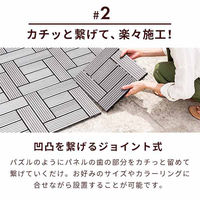 三栄コーポレーション 人工木ウッドパネル ウッドタイル 64枚セット ストライプ/グレー A1--WTL64STRGY_AS（直送品）