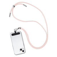 PGA ストラップホルダー付 ショルダーストラップ 丸紐タイプ ピンク&ホワイト PG-SDSTR01PK 1個（直送品）