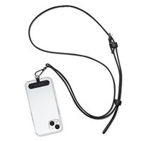 PGA ストラップホルダー付 ショルダーストラップ PUレザータイプ ブラック PG-SDSTP06BK 1個