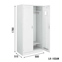 【設置込】コクヨ LKロッカー 多人数用 両開き 錠なし 幅880×奥行515×高さ1790mm ホワイト 1台（直送品）