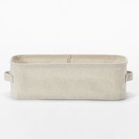 無印良品 ポリエステル麻 ソフトボックス 浅型 ハーフ 約幅13×奥行37×高さ12cm 1セット（2個） 良品計画