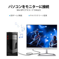 Mini Displayport ー Displayport変換ケーブル 1.5m 4K/60Hz DP1.2 1本