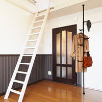 SunRuck つっぱり棒ハンガー&フック NYOI-POLE ホワイト SR-NYP011-WH 1本（直送品）