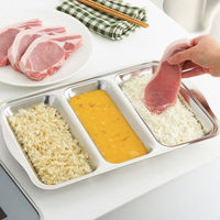 ヨシカワ 下ごしらえに便利なステンレス3連バット深型 1216008 1セット(3個)（直送品）