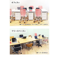 ネットフォース GOOLOO フリーアドレスデスク 幅4800×奥行1200mm NF-GFA-4812-AW-BKNA 1台（直送品）