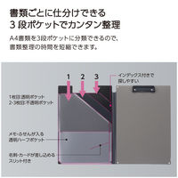 コクヨ　書類がすっきり分けられるクリップホルダー　二つ折り　バインダー　クリップファイル　A4　ブラック　ヨハ-MC50D　1冊