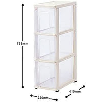 サンコープラスチック Think Slim 引出しストッカー3段 ソフトベージュ(セット販売：2個) 4547883512030（直送品）