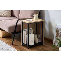 アイリスオーヤマ 伸縮サイドテーブル ナチュラル/ブラック SST-380 1台（直送品）