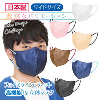 立体フェイスラインマスク 7枚入 ワイド 紺×水色 3袋セット RFW-NS-AS 1セット（3袋） エスパック（直送品）