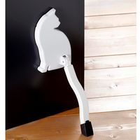旭電機化成 ドアストッパー 猫 6.3cmX10.2cmX23.2cm AKS-05WH 1個（直送品）