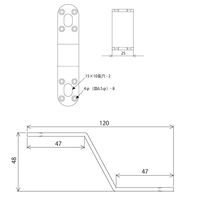 和気産業 取付用 補助金具ステイ BSー525 NO25 黒 BS-525 1セット(2個)（直送品）