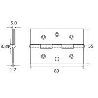 和気産業 厚口カラー丁番 89mm ゴールド VE-015 1個(2枚)（直送品）