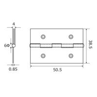 和気産業 厚口カラー丁番 51mm シルバー VE-004 1セット(2個)（直送品）