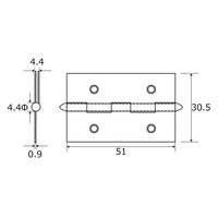 和気産業 義星丁番 丸 50mm VF-014 1セット(2個)（直送品）