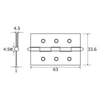 和気産業 義星丁番 丸 64mm VF-015 1セット(4個:2個×2個)（直送品）