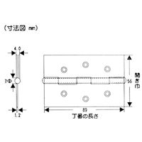 和気産業 中厚ステンレス丁番 89mm VE-045 1個（直送品）