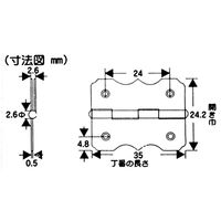 和気産業 真鍮Nメッキ花型丁番 36mm VF-097 1セット(4個:2個×2個)（直送品）