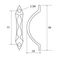和気産業 流線クローム取手 98mm BH-969 1セット(2個)（直送品）