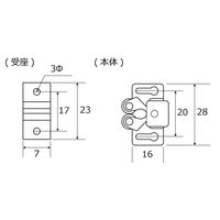 和気産業 ローラーキャッチ 袋入 小 BH-662 1セット(3個)（直送品）