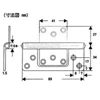 和気産業 ステンフラッシュ丁番 89mm ヘアーライン 2枚 VF-039 1セット(4枚:2枚×2パック)（直送品）
