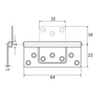 和気産業 ステンフラッシュ丁番 64mm GB 2枚 VF-041 1セット(4枚:2枚×2パック)（直送品）