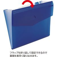 リヒトラブ スリムドキュメントファイル<soeru> A4 ヨコ型 5仕切り(6ポケット) アイスブルー A8700-14 1冊