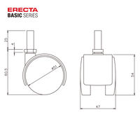 【軒先渡し】エレクター　ベーシックシリーズ　キャスター　φ50mm  ブラック　BDR50　1セット（2個入）（直送品）