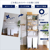 ホームテイスト ヴァリド ヴィンテージ ゴミ箱上レンジラック 幅603×奥行438×高さ1700ｍｍ シャビーオーク VAD-T2R 1台（直送品）