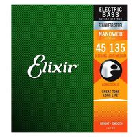 Elixir エリクサー ベース弦 NANOWEBコーティング ステンレス Long 5弦 Light/Med 045-135 #14777（直送品）