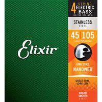 Elixir エリクサー ベース弦 NANOWEBコーティング ステンレス Long Light/Med 045-105 #14677（直送品）
