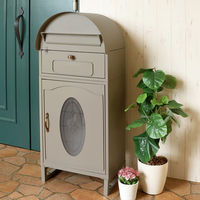 【軒先渡し】ヤマソロ ラグラス 宅配ボックス付きポスト 幅450×奥行365×高さ1100mm グレージュ 73-745 1台（直送品）