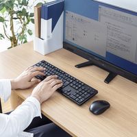 サンワサプライ ワイヤレスキーボード 無線 静音 うす型メンブレン マウスセット フルサイズ ブラック SKB-WL37SETBK 1個（直送品）
