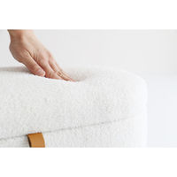 ICHIBA フェイ ボア ストレージスツール ホワイト ST-3624WH 1脚（直送品）