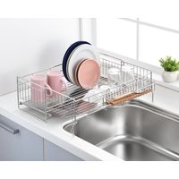 ヨシカワ シンクサイド側の広がる水切り深型 幅20×奥行47cm 水切りラック 1305933 1台（直送品）